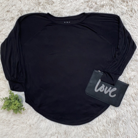 Loft 3/4 Sleeve Dolman Knit Top 💗 Black - Picture 3 of 12